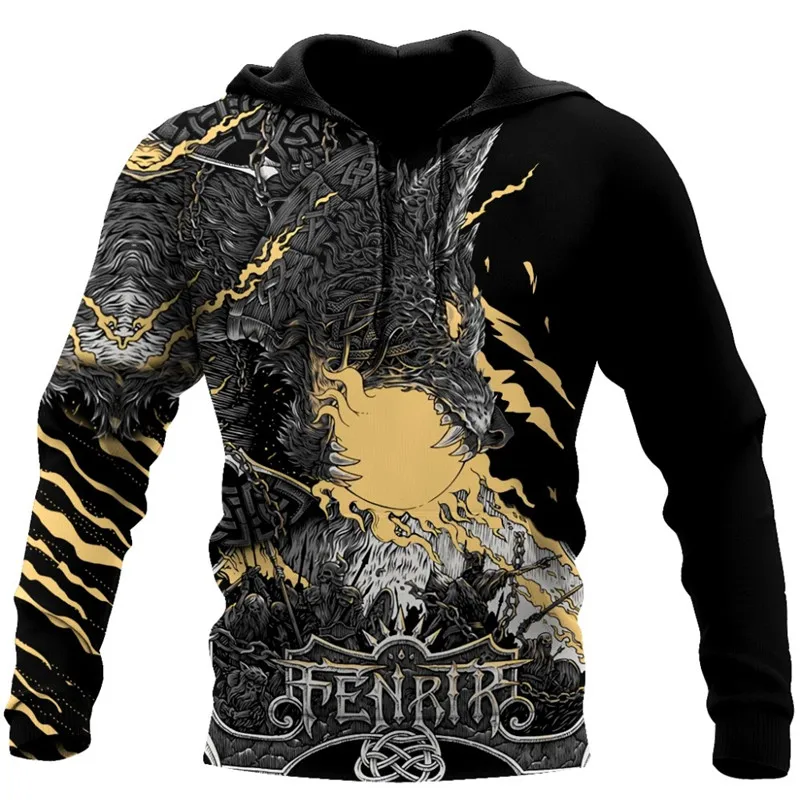 

Beautiful Fenrir Viking New Design 3D Fully Printed Unisex Hoodie Fashion Sweatshirt Harajuku Casual Men's Zipper Hoodie S-5XL