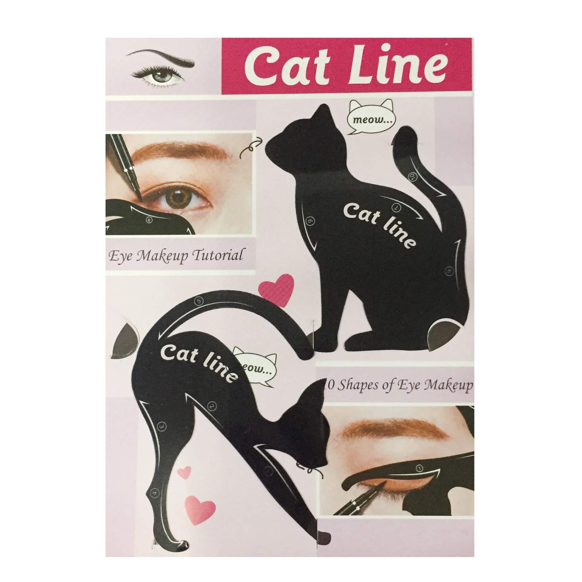 Трафареты Beauty формы для бровей 2 шт./лот женщины Cat Line Pro Макияж глаз инструмент