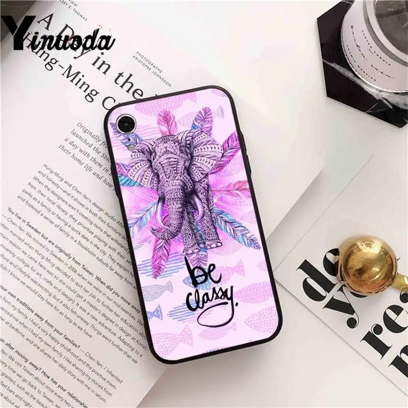 

Yinuoda elephant art Luxury Unique Design Phone Cover For iPhone 8 7 6 6S Plus X XS MAX 5 5S SE XR 11 11pro promax