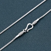 s925 sterling silver retro trend hemp rope weaving necklace woman thai silver personality retro rope chain necklave jewelry