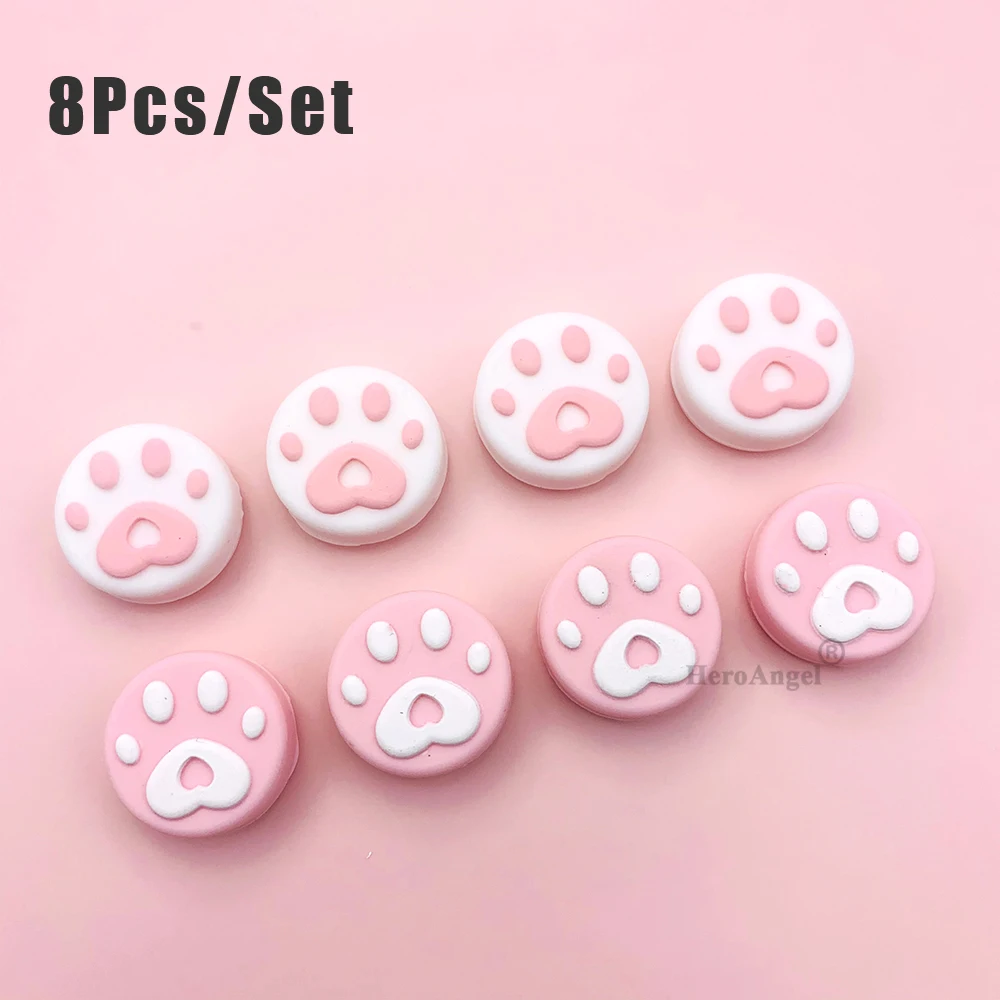 8 шт./компл. силиконовая крышка для джойстика в виде кошачьей лапки чехол