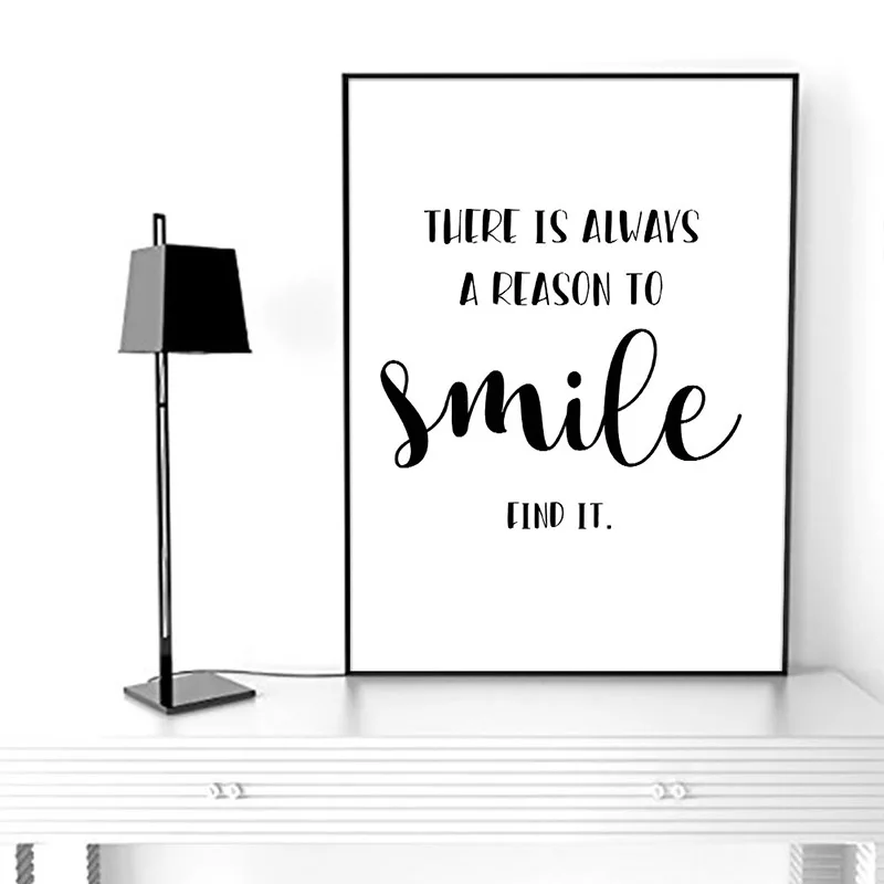 Минималистичная улыбка простая картина с цитатой мотивационный постер и принты