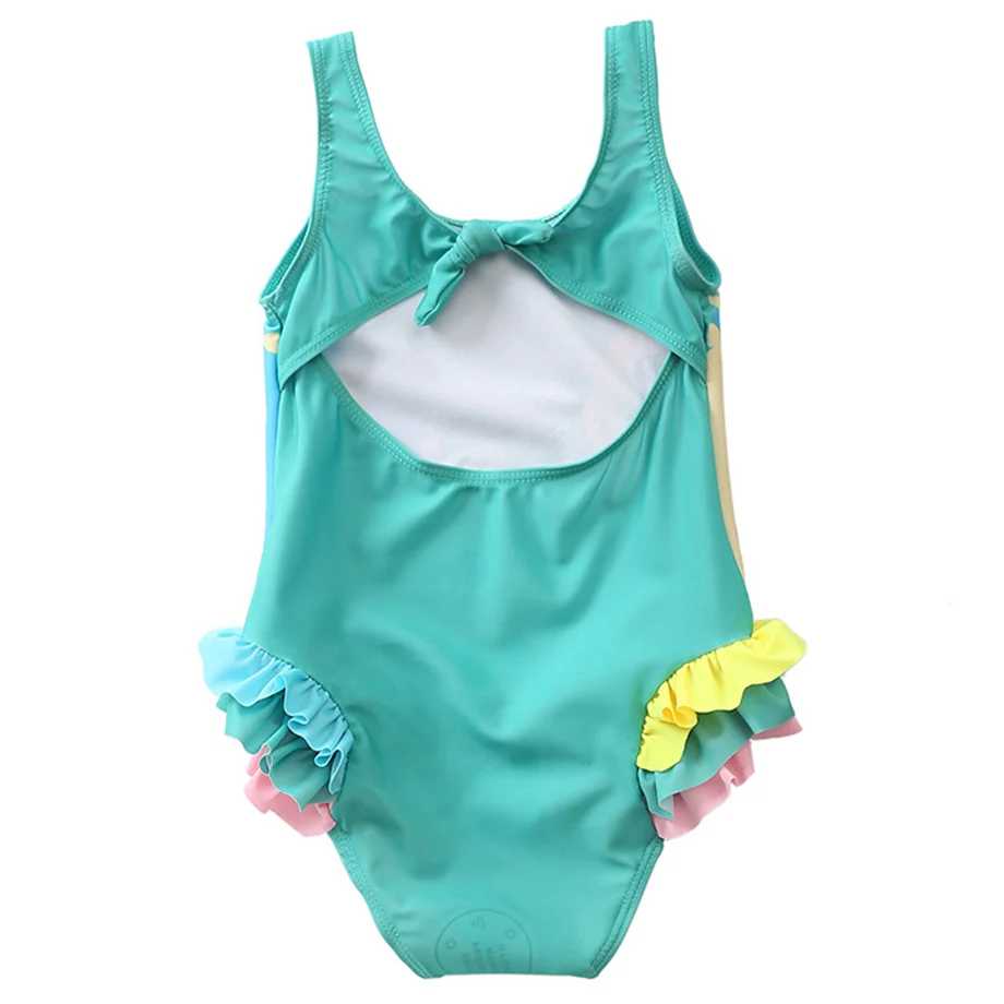 Детский цельный купальник для девочек купальный костюм с мультяшным рисунком