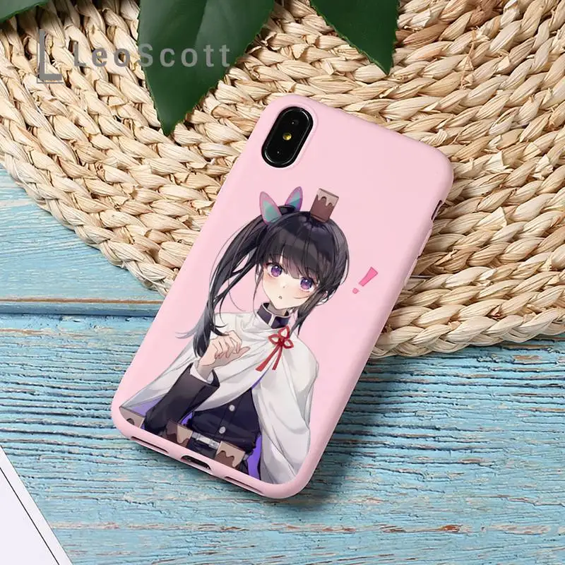 

Anime cartoon fun design aesthetics Demon Slayer Phone Candy Color iPhone 11 12 mini pro XS MAX 8 7 6 6S Plus X 5S SE 2020 XR