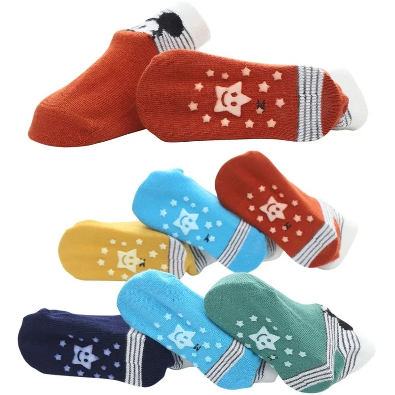 Носки для малышей от 0 до 24 месяцев Нескользящие дышащие детские носки-тапочки