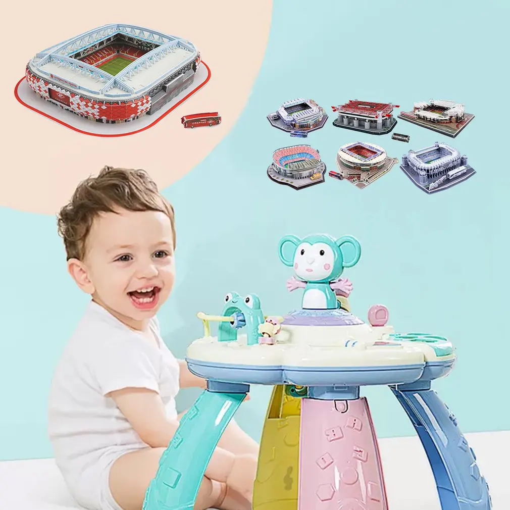 

DIY 3D Puzzle Jigsaw World Football Stadium European Football Playground Assembled Building Model Puzzle Toy For Children