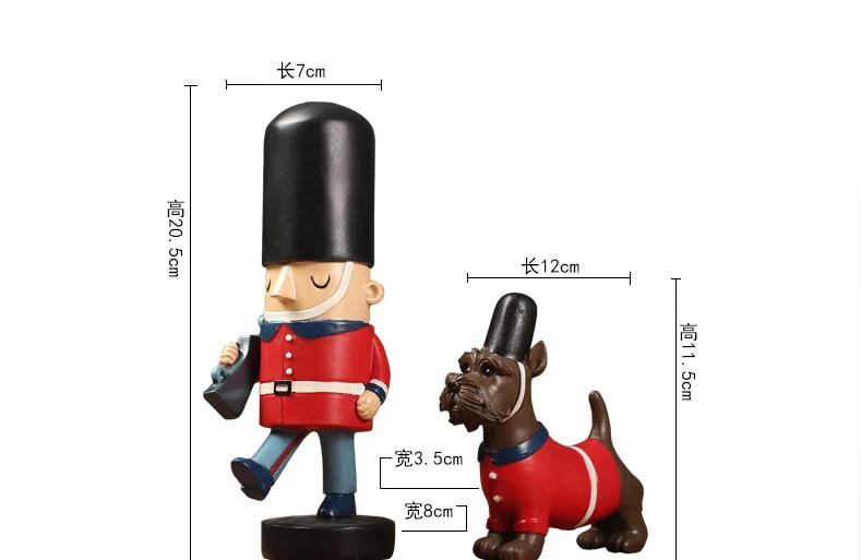 Резиновый английский гайковёр солдат с куклой собака смола ремесло