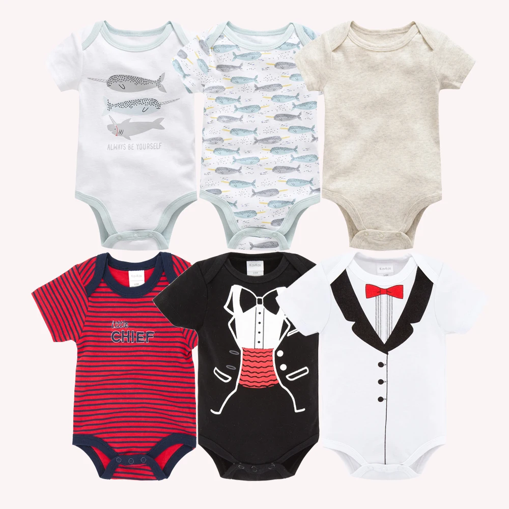 

Honeyzone Baby Boy Clothes 6 3 Pcs/lot 100% Cotton Spring Summer Short Sleeve Clothes Newborn Girls Clothing