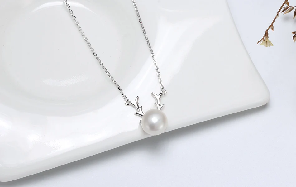 ORSA JEWELS ожерелье с подвеской из искусственного жемчуга и антеля S925, Милая женская подвеска, Рождественская тематика, Стерлинговое Серебро, хорошее ювелирное изделие SN167