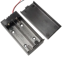 400pcslot plastic 2 x 3 7v 18650 battery holder storage box case 2 slots 7 4v batteries cover with onoff switch wire leads