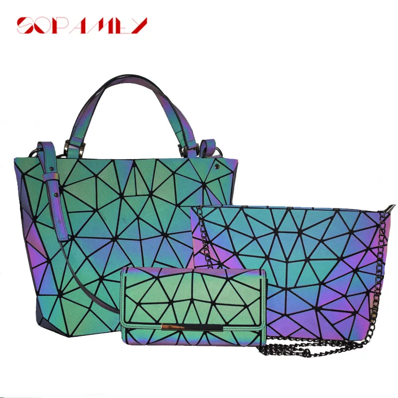 2020 Новый Для женщин Сумки 3 предмета в комплекте Сумка световой сумки через плечо