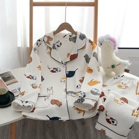ladies long sleeve autumn winter nightgown set three layers cotton keep warm cute home clothes fashion comfortable lady pajamas