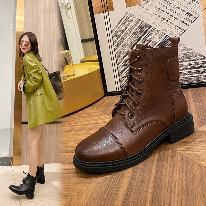 Осень/Зима 2020 новые модные женские ботинки на массивной и бархатной подкладке