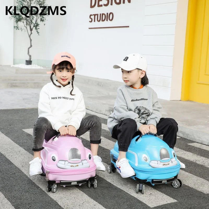 KLQDZMS Kids Riding Luggage 20 Inch Child Rolling Luggage Cartoon Wheeled Suitcase Trolley Personalized Suitcase On Wheels