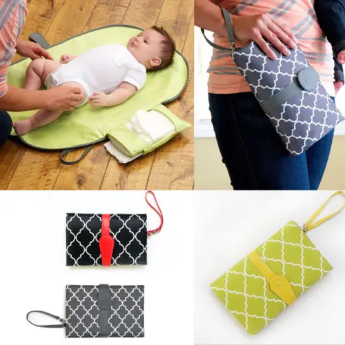 

Vogue Portable Baby Folding Diaper Changing Pad Waterproof Mat Bag Kit Travel Storage Outdoor Trip Need Urine Pad Durable
