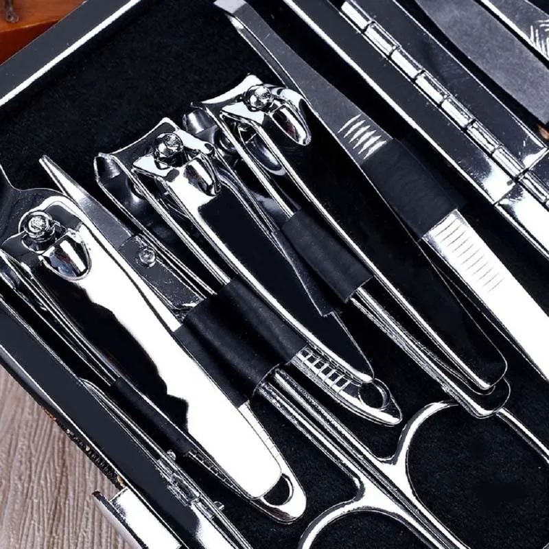 12pcs Stainless Steel Nail Care Tool Sets Manicure Set And Kit Pedicure Scissor Tweezer Knife Ear Pick Utility Clipper | Красота и