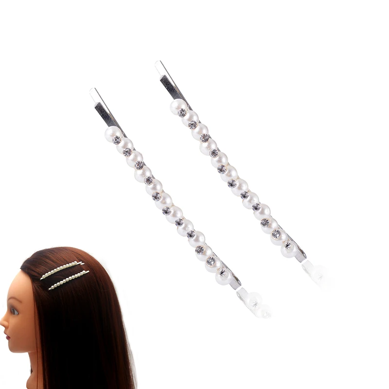 2 шт. элегантные жемчужные Заколки Стразы для девочек заколка волос аксессуары