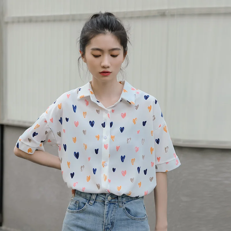 

BETHQUENOY Vintage Camisas Mujer Chiffon Blusas 2021 Summer Ladies Tops Oversized Women Shirts Chemisier Femme Plus Size Blouses