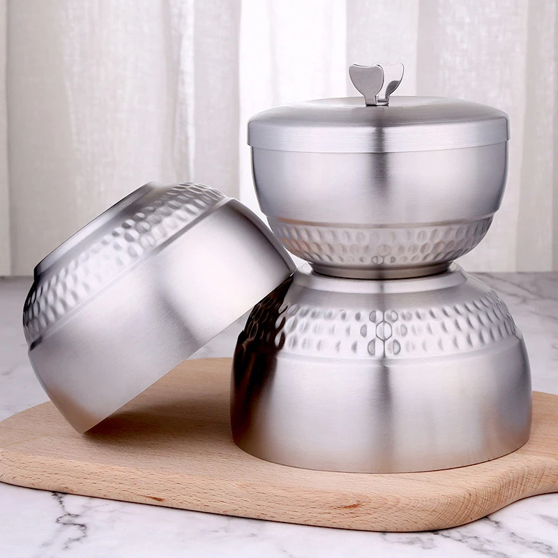 Чаша из нержавеющей стали 304 семейная углубляющая чаша для супа двухслойная с