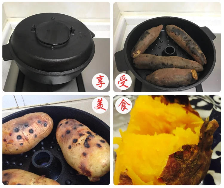 Плоская чугунная тепловарка старинная ручная сковорода многофункциональная