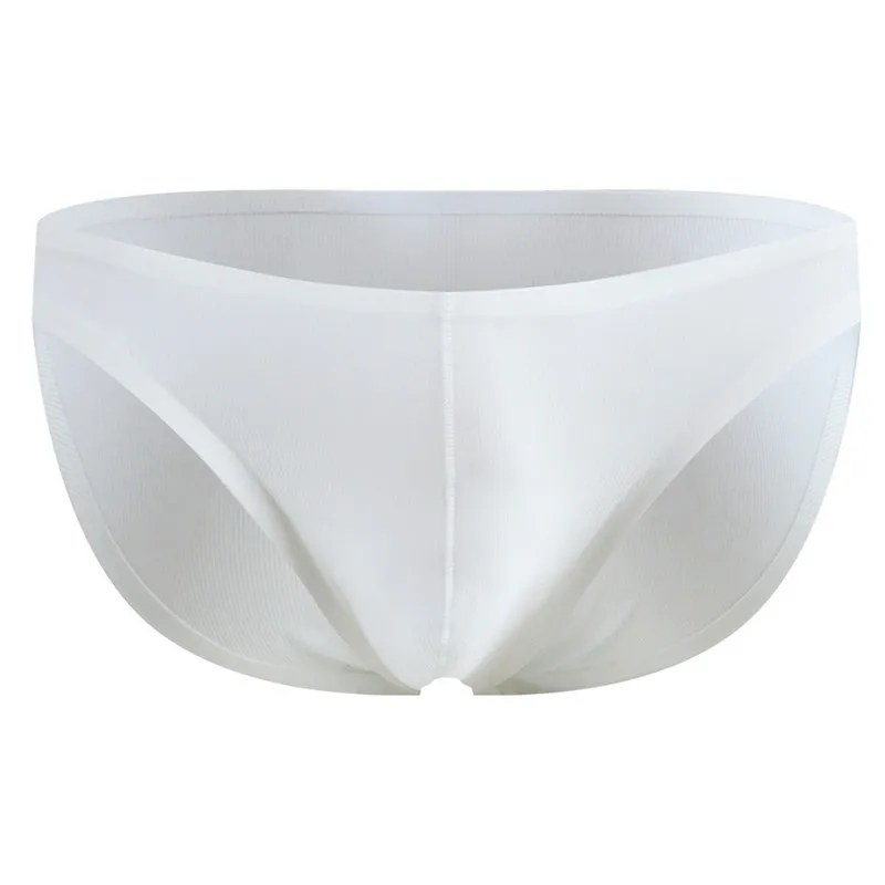 5PCS Men's Seamless Briefs Japanese Thin Ice Silk Translucent U-convex Breathable Low Waist Large Size Underwear Bikini Briefs