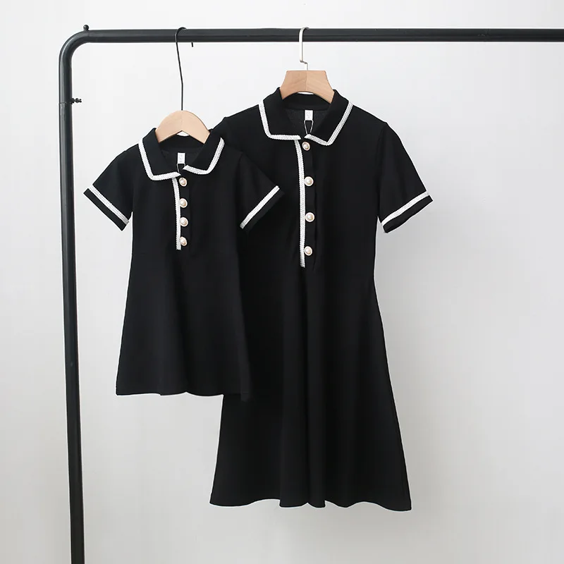 

TUONXYE Family Matching Clothes Mommy Mother Daughter Son Outfits Women Mom Short Sleeves Baby Girl Dress Boys Polo T Shirt