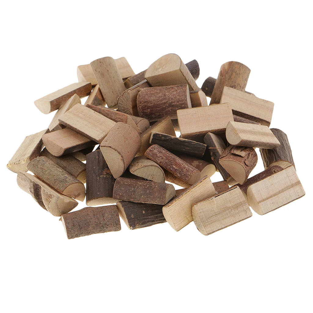 50pcs Rustic Wood Half Cut Round Slice Wooden Blocks For Wood Crafts Supplies DIY Supplies Table Numbers Signs
