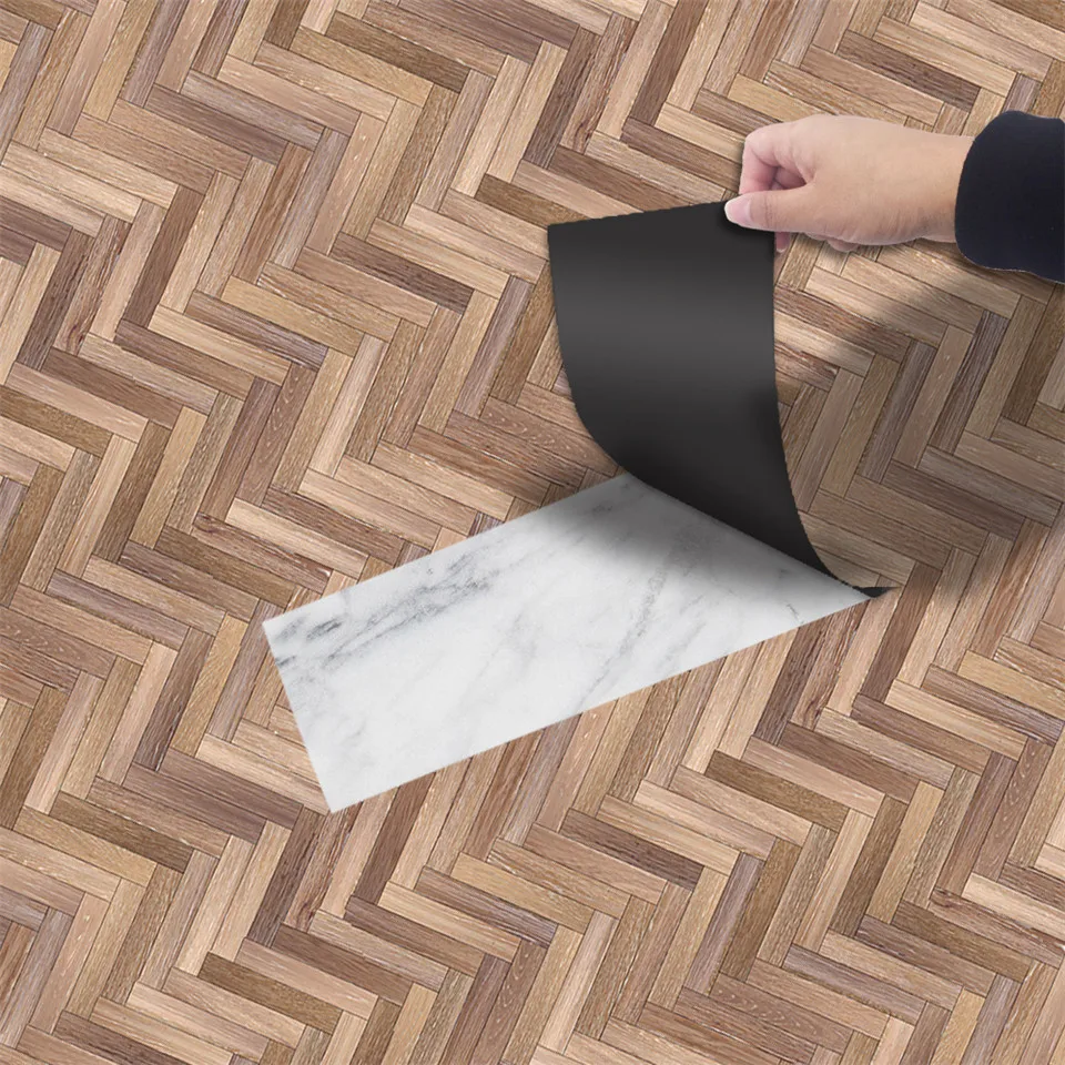 Наклейки для пола в елочку утолщенные самоклеящиеся водонепроницаемые обои