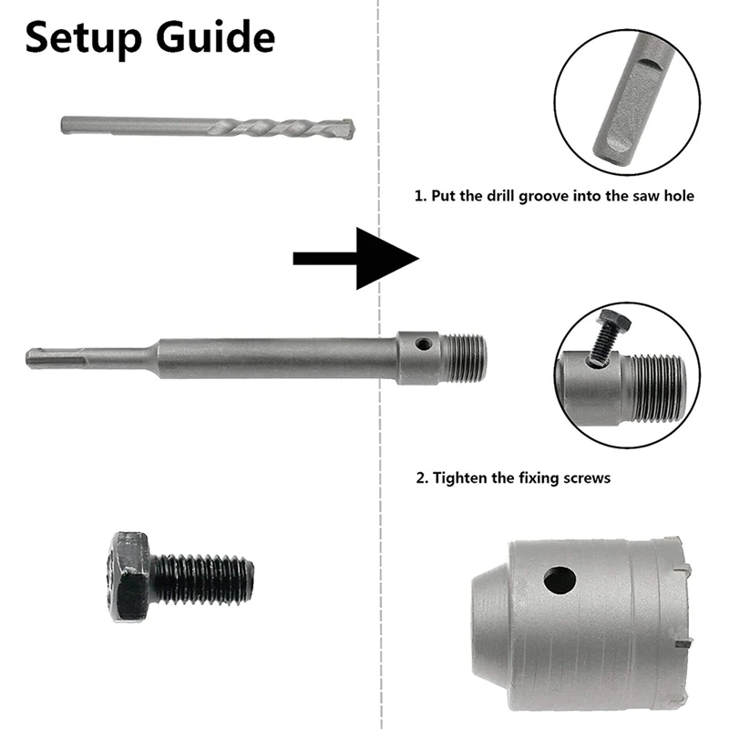 

Concrete Hole Saw Kit, Hole Saw Drill Bit Set for Brick Concrete Cement Stone Wall Air Conditioning Masonry Tile