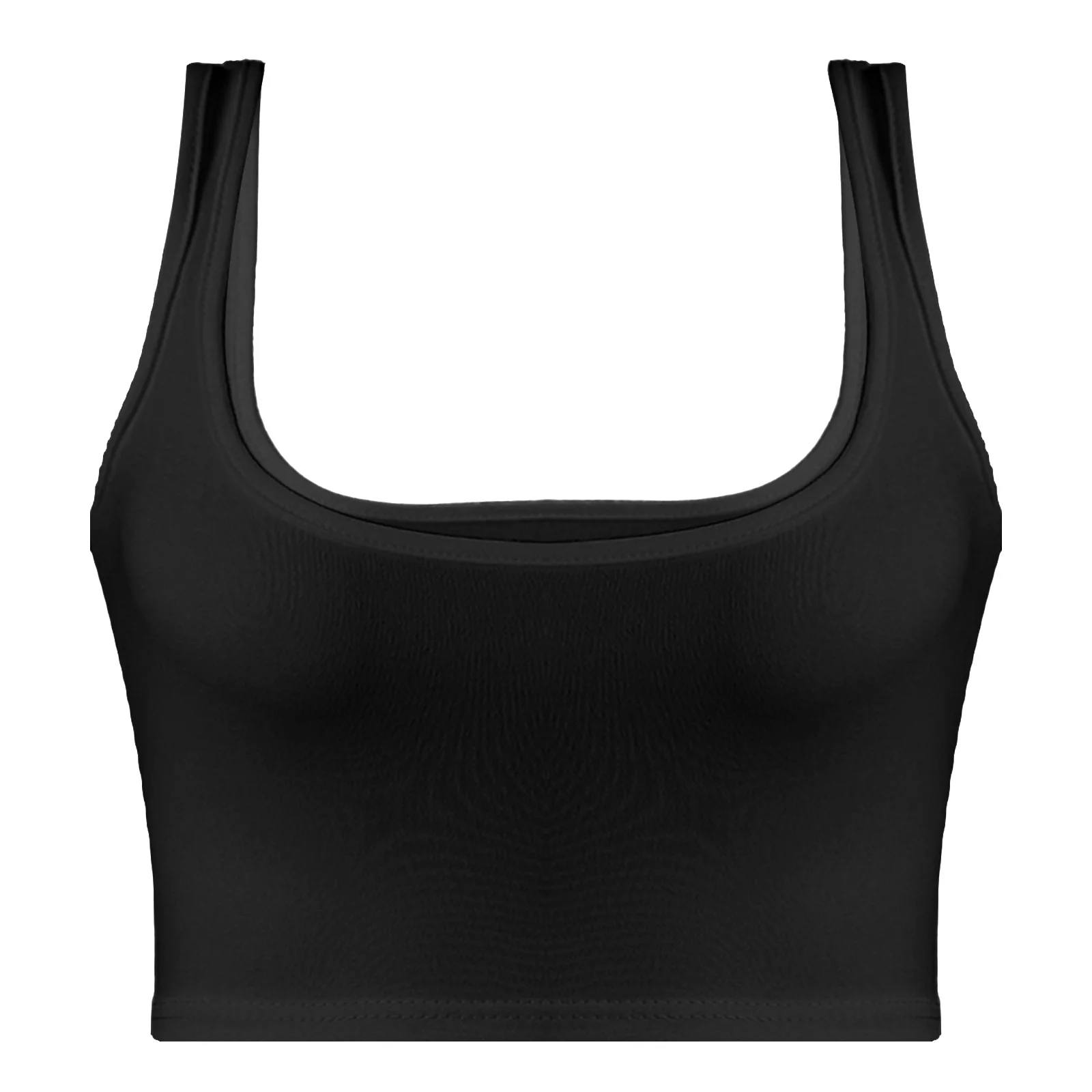 

Женский укороченный топ без рукавов с U-образным вырезом, Клубная одежда, однотонные повседневные майки для девочек, стильный жилет