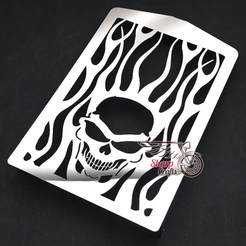 Аксессуары для мотоциклов хромированный череп пламя радиатор решетка Защитная