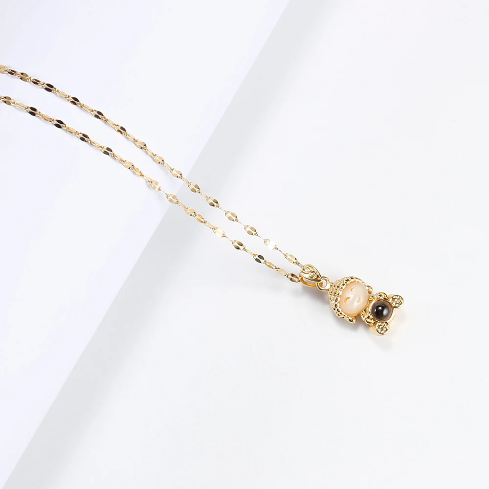 Ожерелье с подвеской-проектором Будды для женщин и мужчин золотая цепочка-Чокер