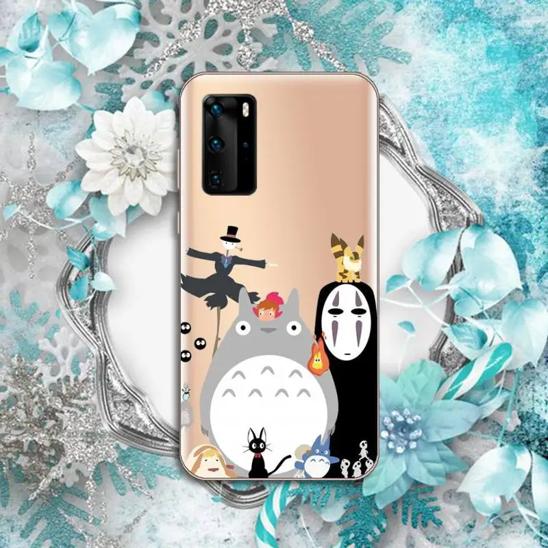 

Cute Totoro Spirited Away Ghibli Miyazaki Anime Phone Case Transparent for Huawei P honor 8 10i 20 30 40 smart 2019