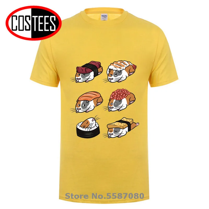 

2019 Newest design Parody Japanese food Guinea Pig Sushi Nigiri T Shirt Men funny men's T-shirt hombre camiseta Tops Hipster Tee