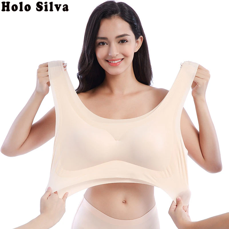 Plus Size Seamless Bra Lace Underwear Women Wire Free Bras For Push Up Bralette WireFree Vest Soutien Gorge Femme | Женская одежда