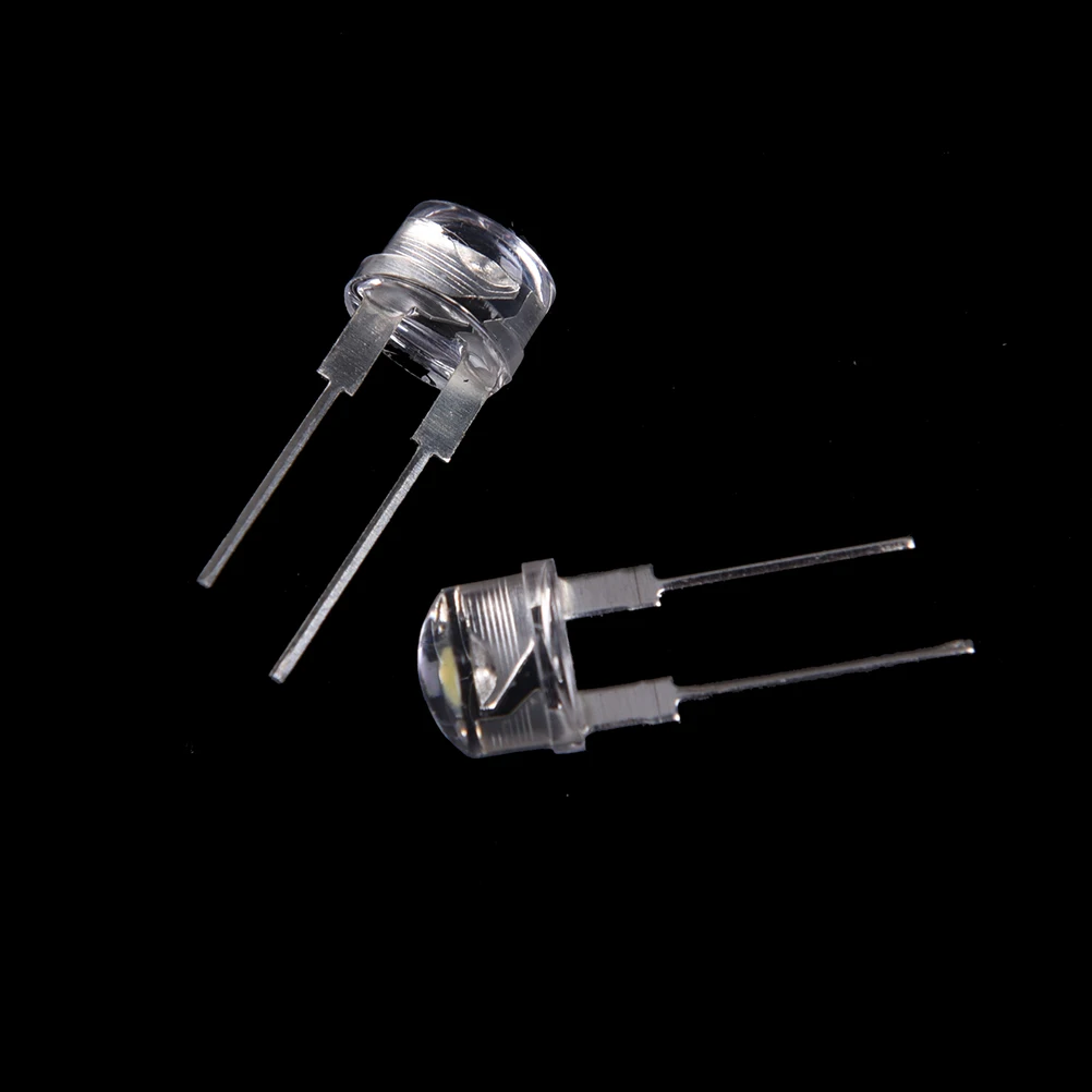 

50PCS 8mm straw hat LED lamp bead are white light 0.5W F8 power 0.5W hat light-emitting diode