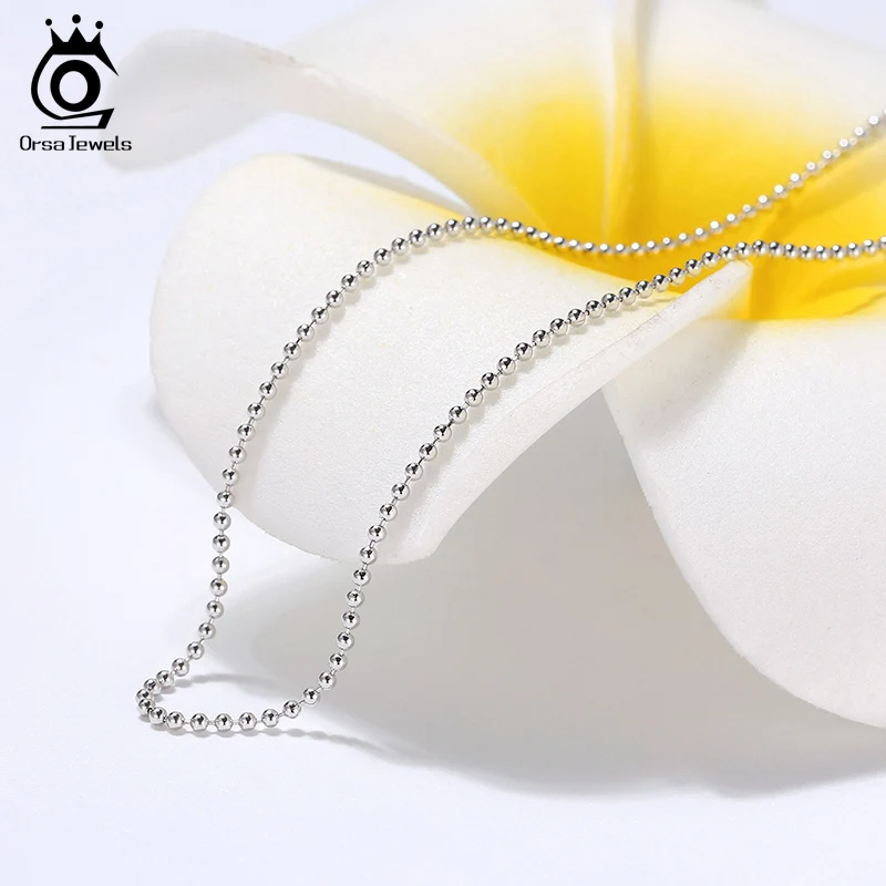 ORSA JEWELS ожерелье с итальянской боковой цепью искусственное серебро шариком 2 0 мм