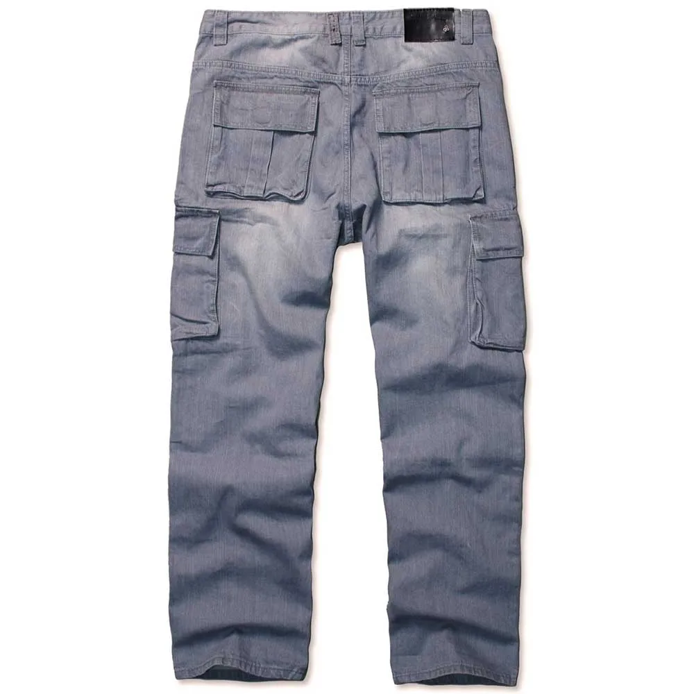 Fashion Hiphop Harem Baggy Cargo Jeans Men's Pants Casual Loose Streetwear Skateboard Trousers Denim Big Pocket Clothes