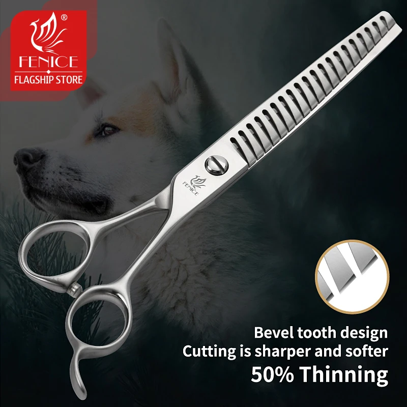 Fenice JP440C Steel 7 inch Dogs Gromming Scissors Pet Chunker Trimmer Scissors Thinning Shears Thinning Rate 50% Groomer Tools