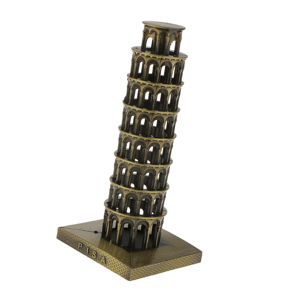 

Leaning Tower of Pisa Model Home Decor Metal Craft Furnishing Article 15.5CM