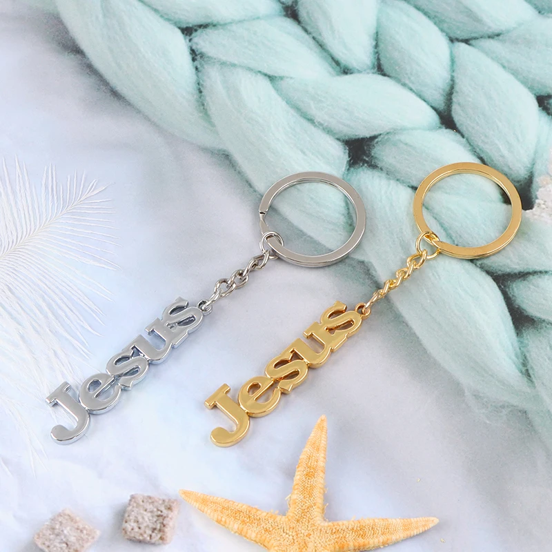 

1pc Metal alloy Christian Jesus Keychain Religion Jesus Key Ring Key Car Keychains