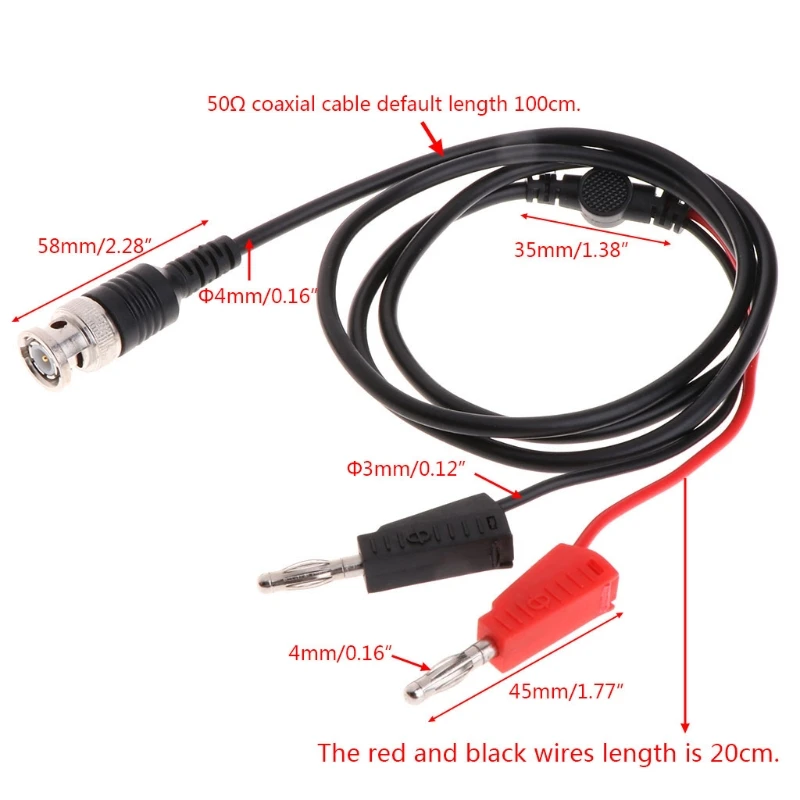 

BNC Q9 to Dual 4mm Stackable Banana Plug with Socket Test Leads Probe cable 1m