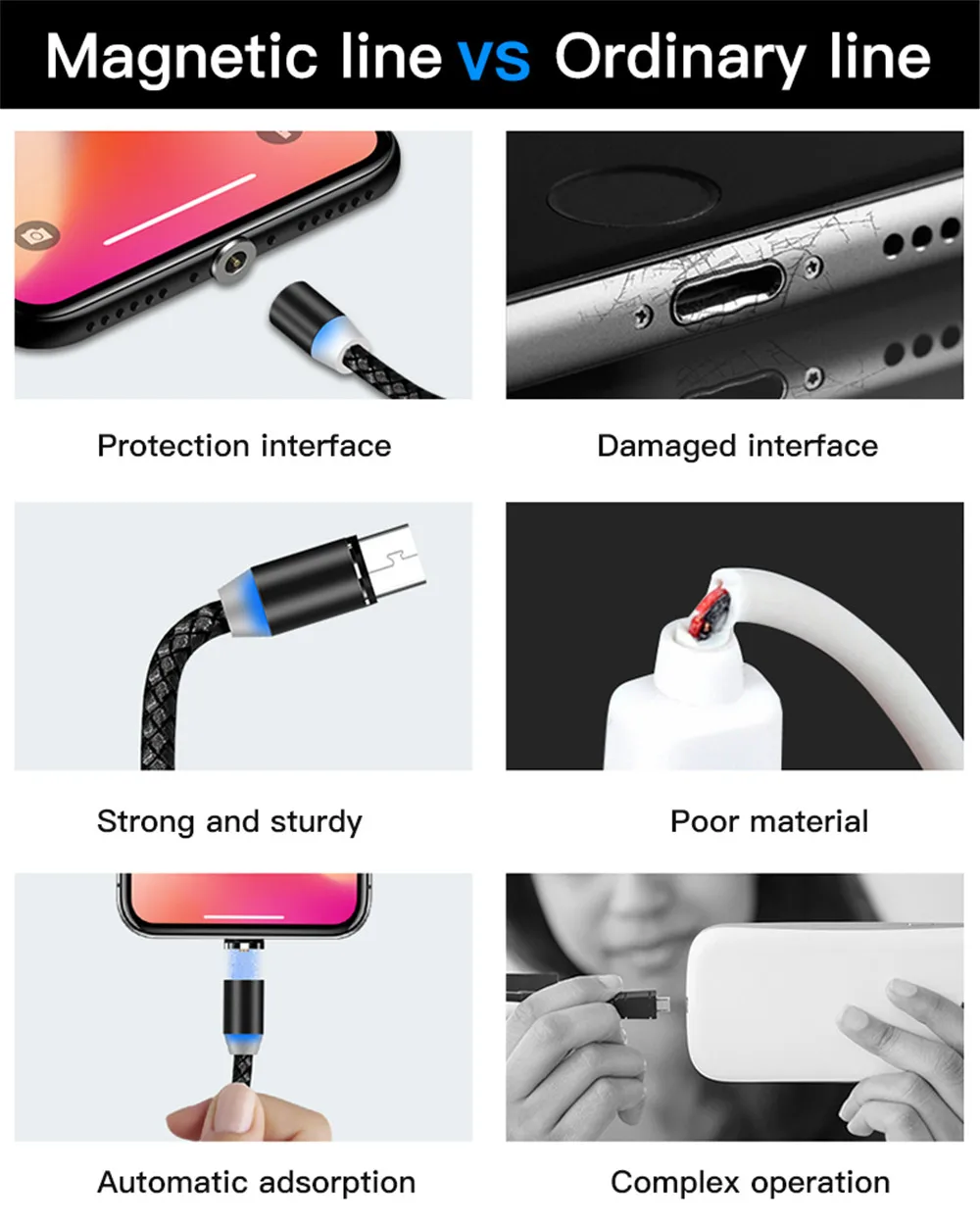 Магнитный usb-кабель для быстрой зарядки для sony Xperia X23 XZ XZ1 XZ2 Compact Premium 1 10 PLUS XA1 XA2 Ultra XA X XZS Micro USB TypeC