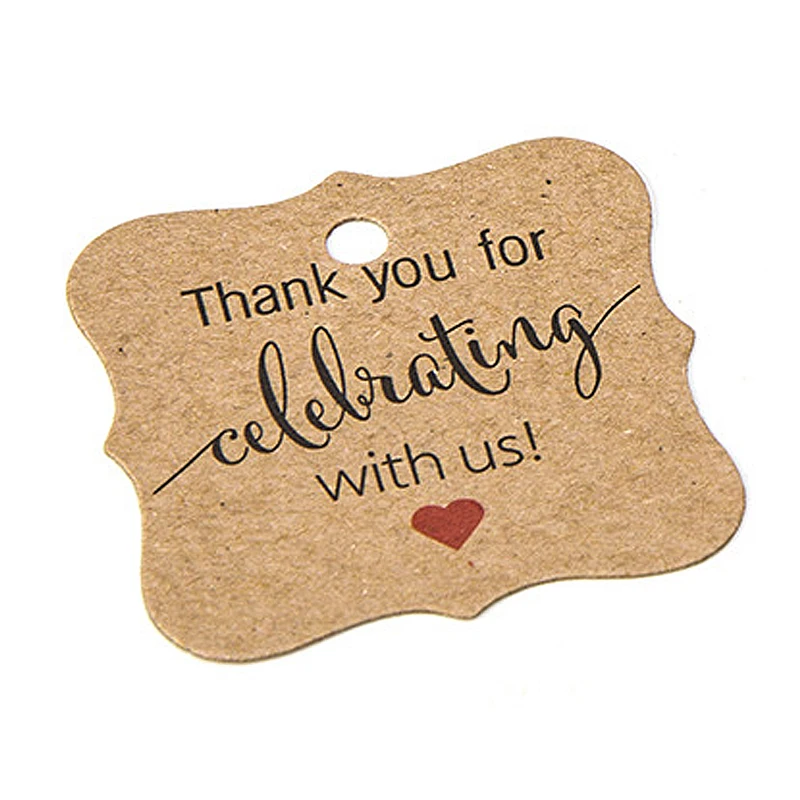 

100pcs Gift Wrapping Paper Label Wedding Rustic Party Thanks For Celebration Christmas Gift Birthday Gift Baby Shower Favor Tags