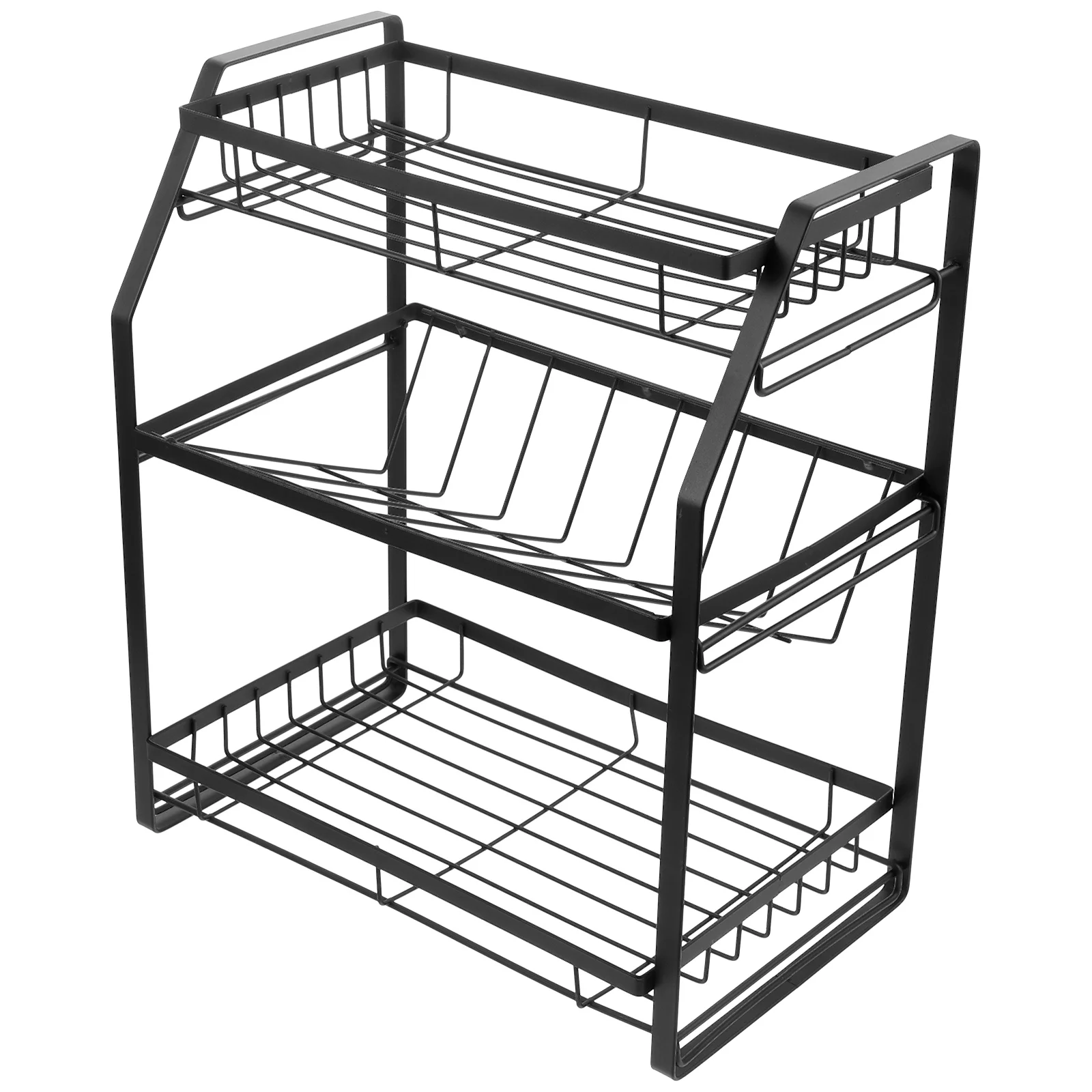 

1PC Desktop Kitchen Storage Shelf Three-layer Rack Durable Condiment Storage Rack