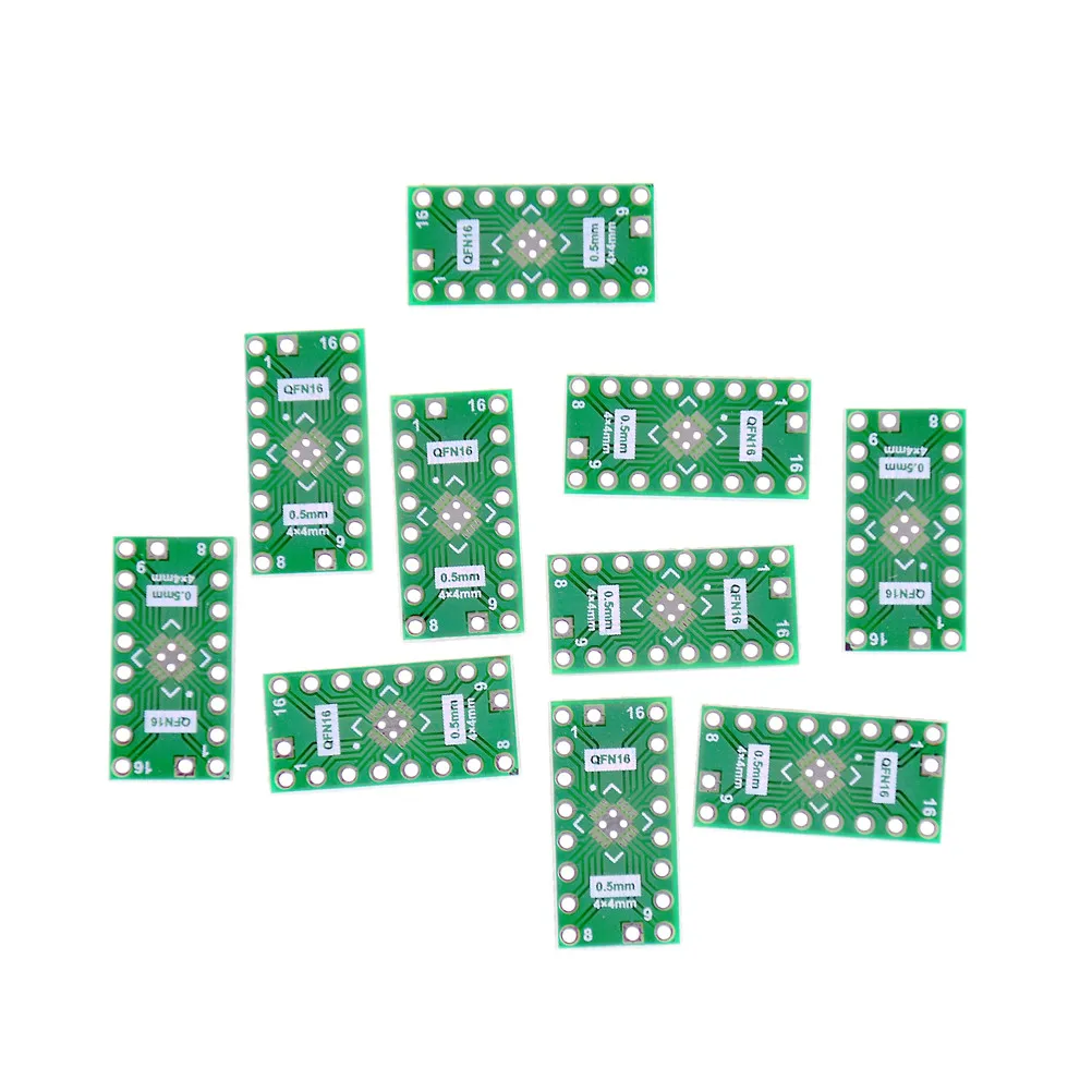 

10 шт., преобразователь платы PCB QFN16, шаг штырька 0,65 мм, 0,5 мм в адаптер DIP16