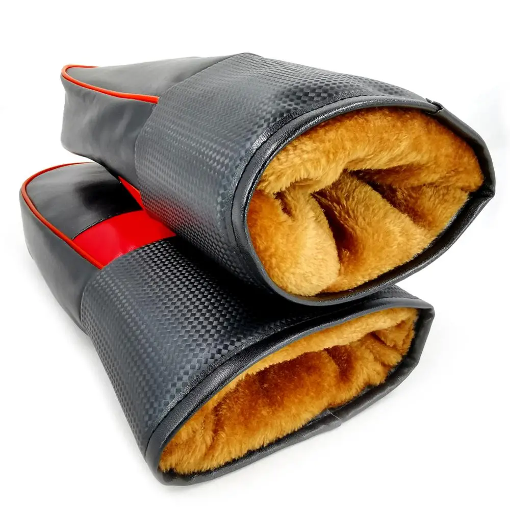 Мужские Водонепроницаемые зимние перчатки из искусственной кожи на руль