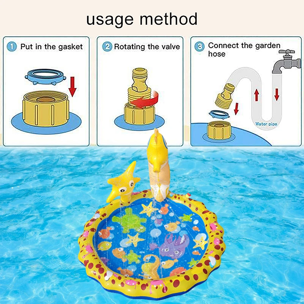 

Baby Toys Water Mat Outdoor Children's Summer Beach 3D Inflatable Spray Water Cushion Outdoor Lawn Baby Play Mat Games Playmat