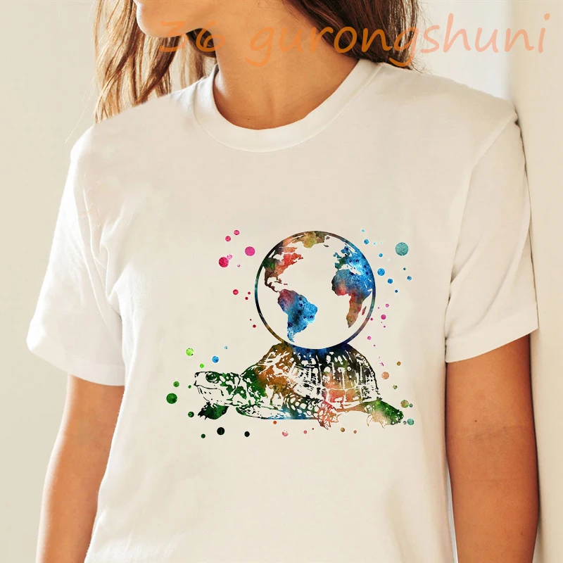 Летние топы акварель морская черепаха футболка с изображением животного малышей