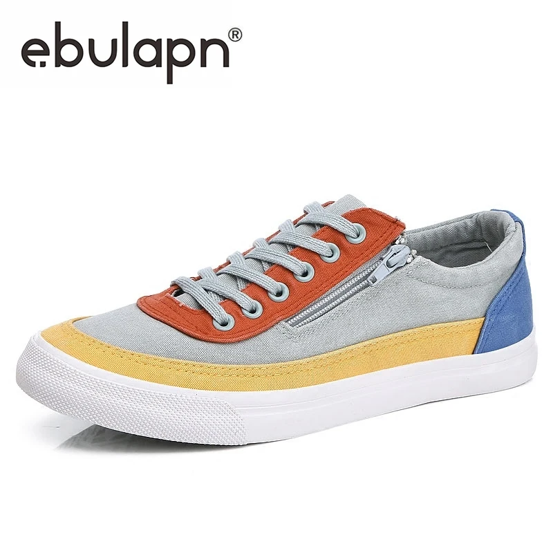 

Ebulapn Ventilation Canvas Men's Vulcanized Shoes Spring New Korean Version Tie-strap Flats Breathable Cloth Man Sneaker Shoes